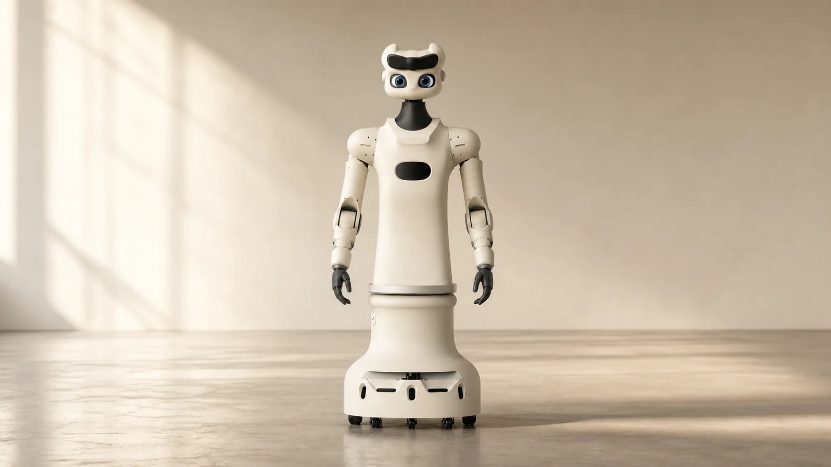 Ivory-finish humanoid robot